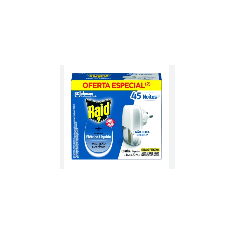 Foto REPELENTE ELÉTRICO LIQUIDO REFIL 45 NOITES RAID
