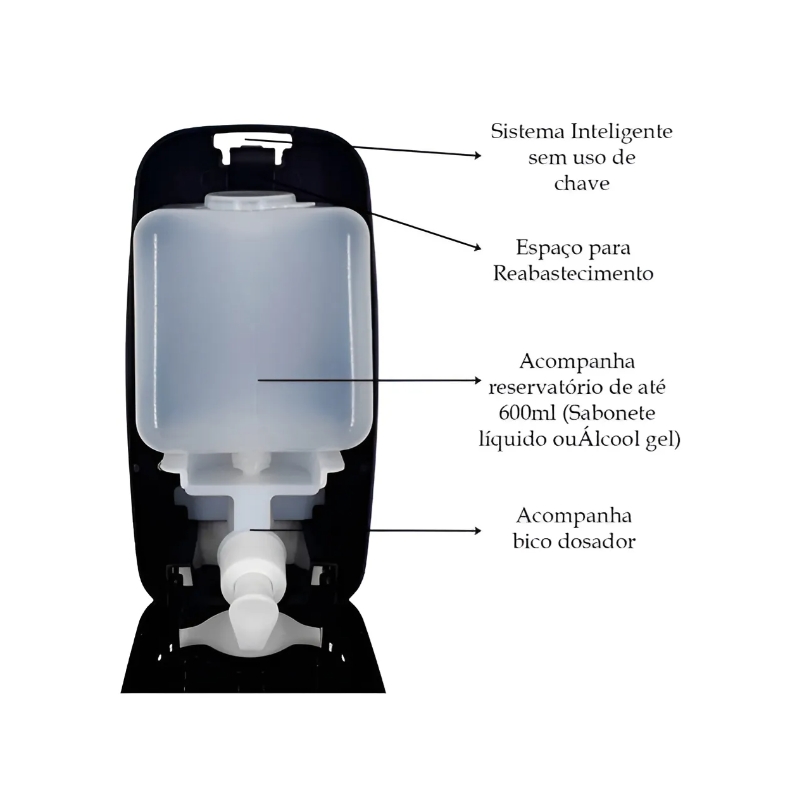 Foto INVOQ SABONETEIRA COMPACTA 600ML ESPUMA PERSON. DARK PREMISSE