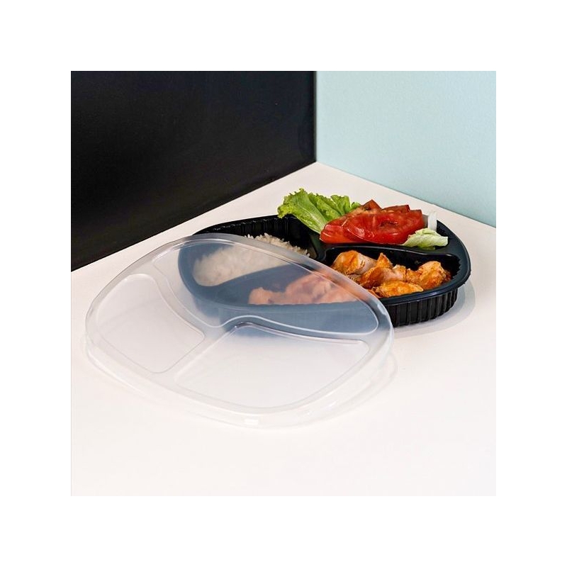 Foto BANDEJA REFEIÇÃO 3 DIVISÓRIAS 550ML PR G 355  GALVANOTEK/573767