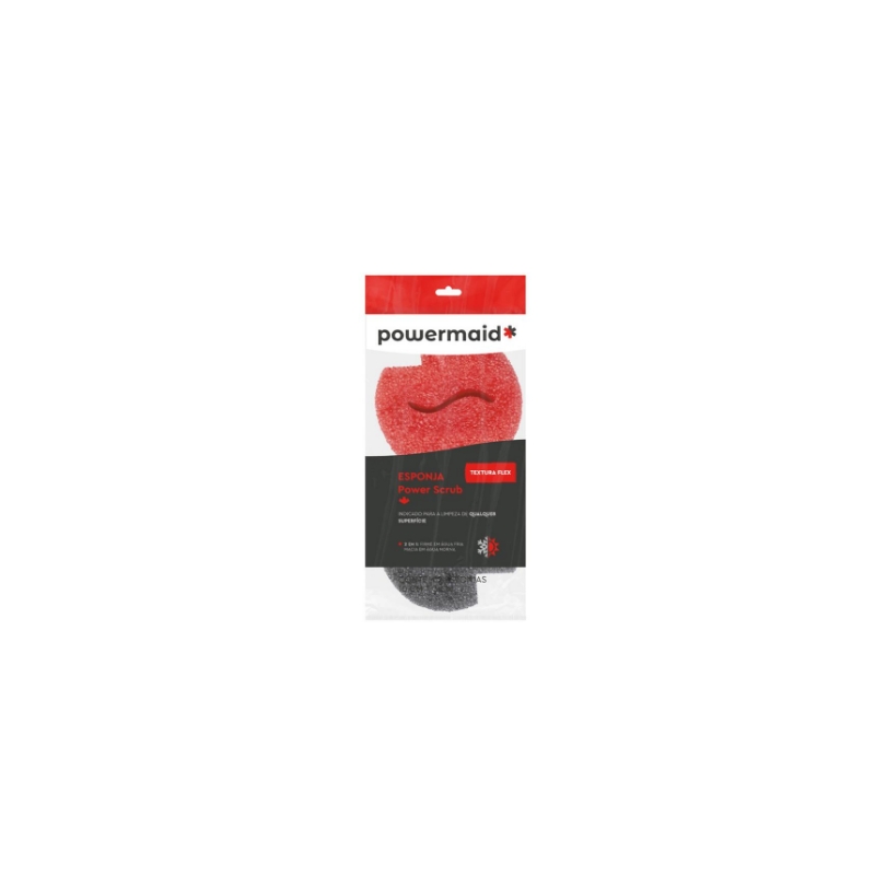 Foto ESPONJA POWER SCRUB KIT 2 PÇS VERMELHO/CINZA POWERMAID