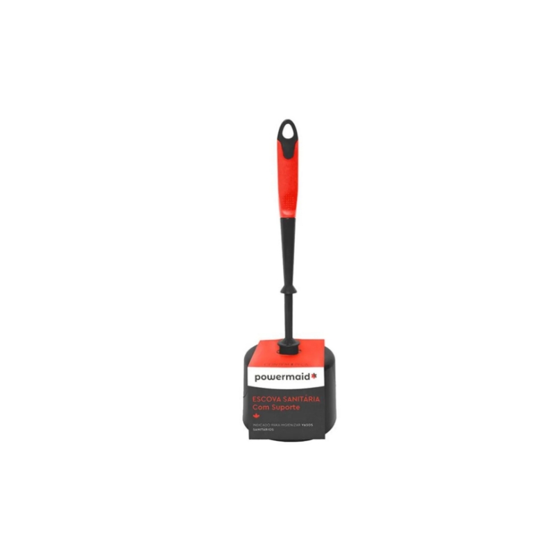 Foto ESCOVA SANITARIA COM SUPORTE TAM U. BRANCO-CINZA POWERMAID