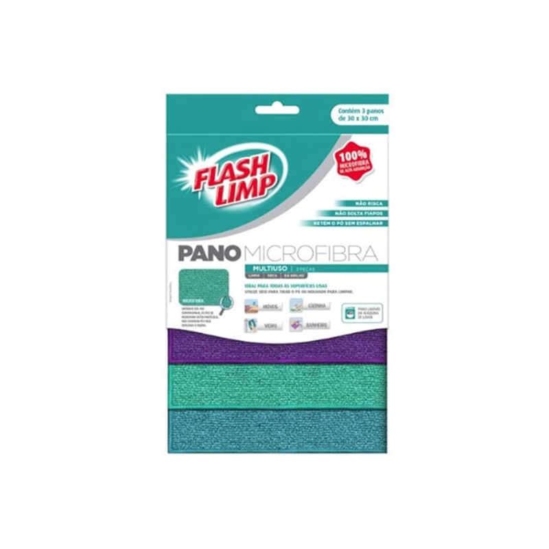 Foto PANO MICROFIBRA MULTIUSO 3 PC FLASH LIMP